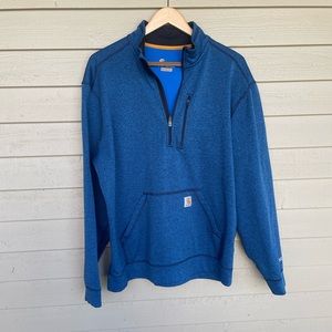 Carhartt Mens Blue Polyester Quarter Zip Sweater